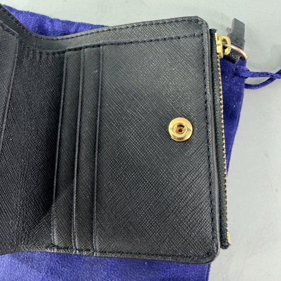 NWOT Tory Burch Robinson Bi-Fold Leather Wallet in Black - Picture 10 of 15